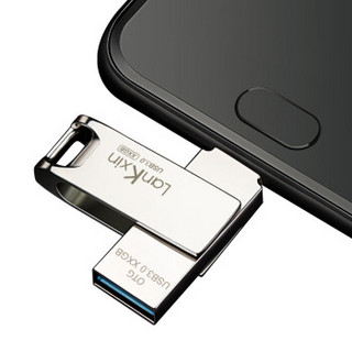 兰科芯（LanKxin）32GB Micro USB3.0 U盘 QE 银色 手机电脑两用安卓 迷你金属便携带防水优盘
