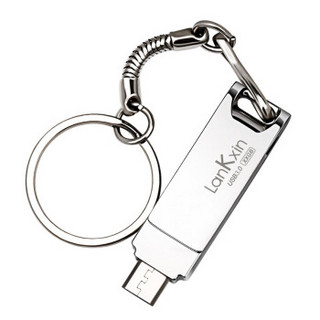 兰科芯（LanKxin）32GB Micro USB3.0 U盘 QE 银色 手机电脑两用安卓 迷你金属便携带防水优盘