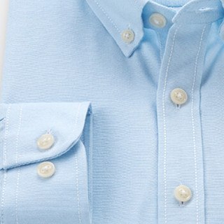 金盾（KIN DON）衬衫 男新款牛津纺衬衣长袖青年修身商务休闲纯色打底衫 2022CS17 浅蓝色 4XL