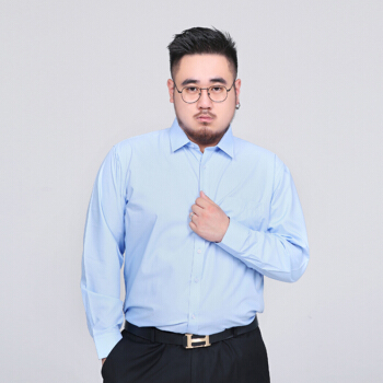YUZHAOLIN 俞兆林 衬衫 男士商务职业加肥加大码宽松胖男士长袖衬衫802-1558