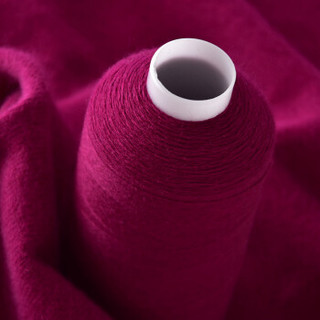 依尚 毛线 羊绒线 26/2中粗线 手编机织均可 婴儿宝宝毛线 围巾线M02 深玫红