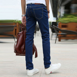 金盾（KIN DON）牛仔裤 新款男士时尚休闲加绒加厚牛仔长裤1904A-NZ57加绒蓝色31