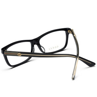 GUCCI 古驰 eyewear 女款光学镜架 板材光学镜架 GG0378OA-001 黑色镜框 55mm