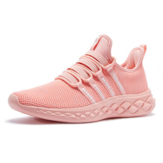 qiaodan乔丹女鞋跑步鞋网面透气轻便休闲鞋女xm3680227基础粉白色36