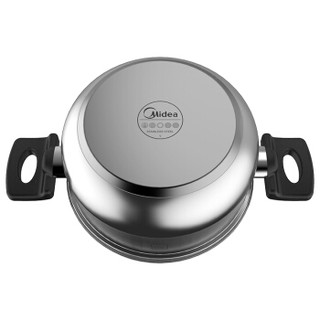 美的（Midea）304不锈钢汤锅 家用全钢厚底小火锅汤奶锅20cm电磁炉通用锅具 MP-CJ20POT501