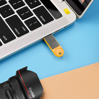 柯达(Kodak) 32GB USB2.0 U盘 心动系列K212 柯达黄 防水防震 车载迷你U盘