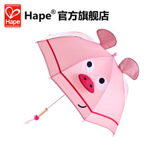 德国(Hape)小粉猪儿童雨伞E8371Q萌形象透明观景轻便材质开关 1岁+ E8371 儿童玩具男孩女孩生日儿童节日礼物