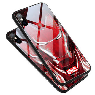 咪咕 iphone xs max手机壳苹果xs max保护套 复联4漫威英雄正版全包防摔玻璃壳 钢铁侠