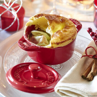 Staub 陶瓷餐具 10cm圆形盅带盖小碗  樱桃红