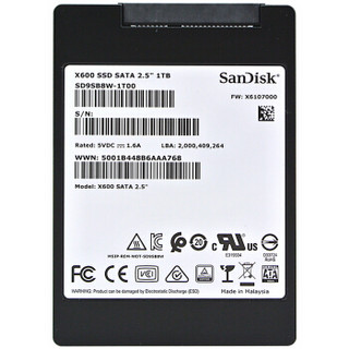 闪迪（SanDisk）1TB SSD固态硬盘 SATA3.0接口 X600系列-为工业环境铸造｜五年质保