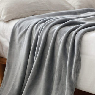 北极绒 毛毯 云貂绒毯子 空调毯 毛巾被 办公室午睡四季盖毯 灰色 100*140cm