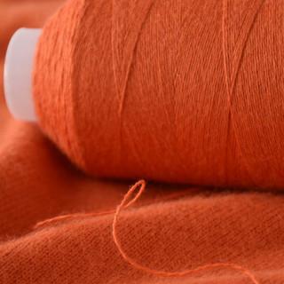 依尚 毛线 羊绒线 26/2中粗线 手编机织均可 婴儿宝宝毛线 围巾线M02 橘黄色
