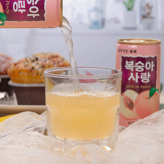 韩国原装进口 乐天(Lotte) 爱上蜜桃汁饮料180ml*15罐 整盒