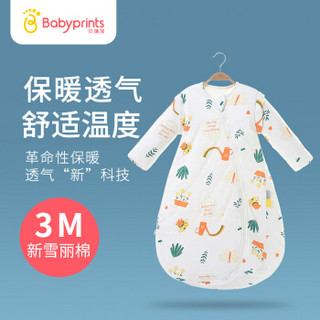 Babyprints3M新雪丽婴儿睡袋 宝宝一体式夹棉睡袋秋冬抱被防踢被 80 缤纷花园