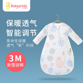 Babyprints3M新雪丽婴儿睡袋 宝宝一体式夹棉睡袋秋冬抱被防踢被 80 克里克利