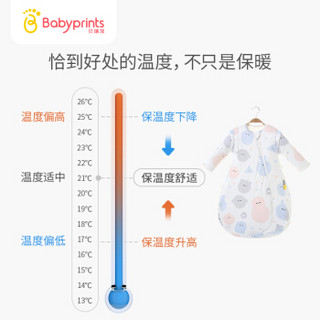 Babyprints3M新雪丽婴儿睡袋 宝宝一体式夹棉睡袋秋冬抱被防踢被 80 克里克利