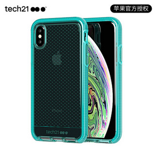 Tech21苹果新品iphone Xs手机壳5.8英寸保护套 苹果X 菱格纹深海蓝 摄像头保护 防摔轻薄无线充电手机套