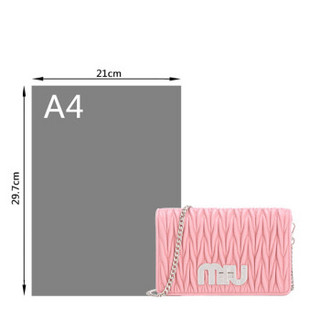 MIU MIU 缪缪 女士粉色MIU LOGO字样褶皱纹理斜挎单肩包 5BF069 N88 F0028 V OCO