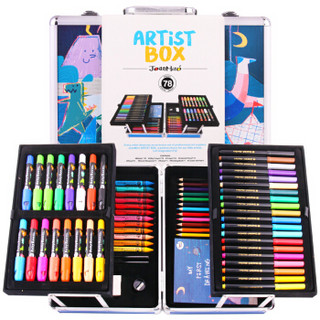 美乐（JoanMiro）儿童绘画套装礼盒蜡笔水彩笔画笔画画78件套文具美术用品男孩款JM08633
