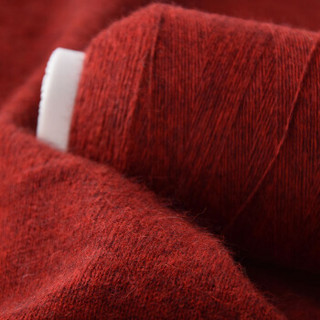 依尚 毛线 羊绒线 26/2中粗线 手编机织均可 婴儿宝宝毛线 围巾线M02 红夹花