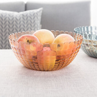 优鹉 现代简约创意水晶水果盘家用干果水果盘欧式客厅糖果水果盆个性可爱 黄金色