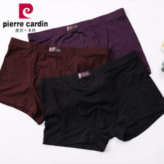 pierre cardin 皮尔·卡丹 内裤男 绿色纤维男士纯色舒适平角内裤3条装  JD182PC039-2  多色 XL