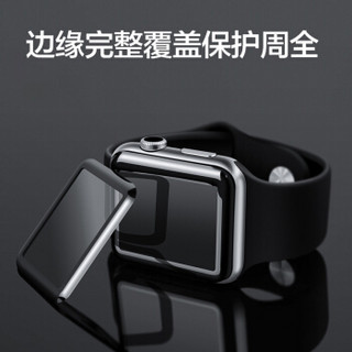 技光（JEARLAKON）苹果手表钢化膜Apple watch series4保护贴膜iWatch3D全屏覆盖高清玻璃前膜40mm