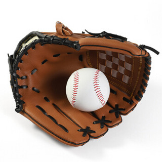 威仕顿 WEISHIDUN 棒球手套 投球垒球儿童青少年成人款加厚耐磨 内野投手捕手手套（送棒球） L码 棕色