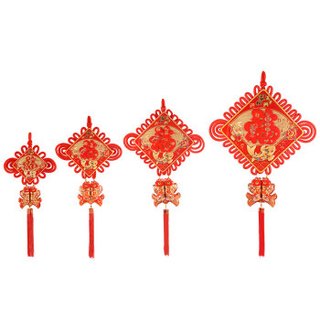 新新精艺 福字中国结 新居乔迁搬家挂饰 大门电视墙屏风玄关客厅装饰挂件 30#福板双鱼大号