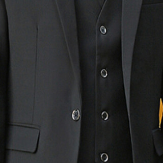 俞兆林（YUZHAOLIN）西服三件套 男士商务职业纯色西服套装506-306黑色L