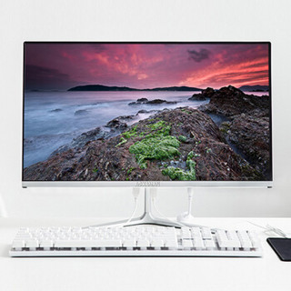 奥卡曼J9 21.5英寸窄边框家用办公台式一体机电脑(七代G4560 8G 256G固态 音箱 WiFi 键鼠 三年质保)银色