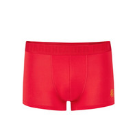 HLA 海澜之家 针织平角短裤新品一条装轻薄贺岁内裤 HUKAJ1R016A 大红(16)175/100(XL) (红色、XL、平角裤、再生纤维)