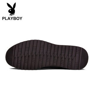 PLAYBOY 花花公子 英伦时尚商务休闲鞋男士低帮舒适 DA75140-1 深蓝-加绒 40