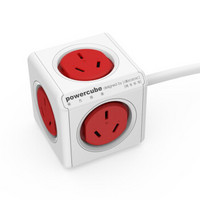 allocacoc/阿乐乐可 魔方插座立体式插排插座家用充电小电插板 1.5米线红色无USB(不兼容二插)
