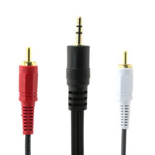 eKL 3.5mm一分二音频线20米 公对公 3.5音频转2RCA双莲花头 手机电脑电视音响功放转接线