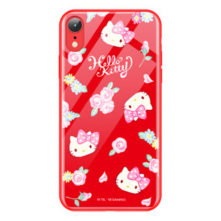 Hello Kitty iphone xr手机壳苹果xr保护套 卡通全包硅胶防摔软壳 玫瑰花园*红色凯蒂