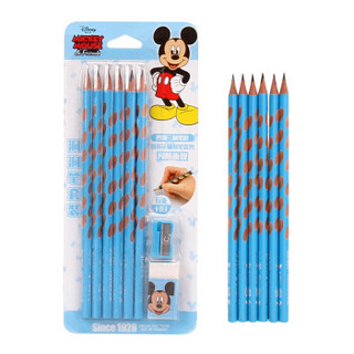 Disney 迪士尼 三角杆洞洞铅笔 6支装 送卷笔刀+橡皮
