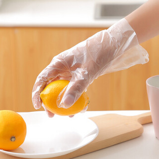 云蕾 一次性手套100只装 食品防油加厚PE厨房清洁卫生薄膜手套