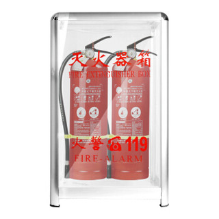 绿消 灭火器铝合金箱子干粉灭火器箱子4kg干粉手提式ABC灭火器新国标消防器材有机玻璃款5KG*2（空箱）