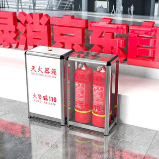 绿消 灭火器铝合金箱子干粉灭火器箱子4kg干粉手提式ABC灭火器新国标消防器材有机玻璃款5KG*2（空箱）