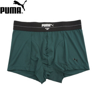 PUMA 彪马 男士内裤烫胶LOGO加宽腰带中腰平角裤1条装 M(175/80A)  591826002256020 (绿色、M(175/80A)、平角裤、其它)