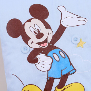 迪士尼宝宝 Disney Baby 婴儿睡袋 秋冬宝宝纯棉可脱袖长袍防踢被 欢乐派对梭织夹棉蓝色100cm