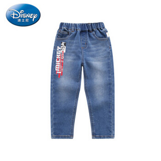 迪士尼 Disney 自营童装男童中小童针织时尚牛仔长裤2019春夏新款 DA916889D01 牛仔蓝 120