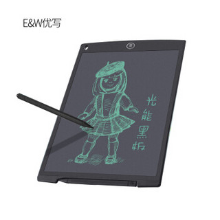 优写（E&W） 大屏液晶手写板 商务白板 儿童早教玩具画板 无尘小黑板 12英寸 白色