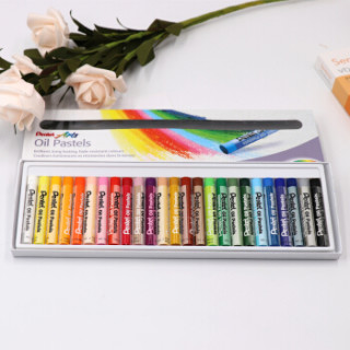 日本派通(pentel)25色油画棒彩色蜡笔 儿童学生美术绘画 可水洗 phn