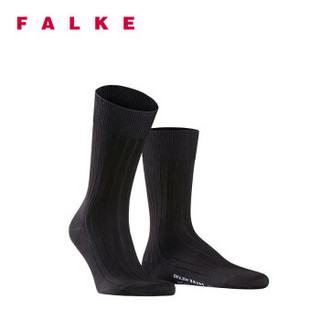 FALKE 德国鹰客 Milano 棉罗纹四季舒适休闲商务中筒男袜 黑色black 41-42 14683-3000