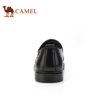 CAMEL 骆驼 柔软牛皮套脚商务休闲男士皮鞋 A912247480 黑色 38