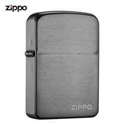 ZIPPO 之宝 Zippo)打火机 1941复刻拉丝黑冰商标 黑冰镭射24485 煤油防风火机