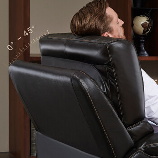 芝华仕头等舱沙发 现代简约单人沙发中小户型客厅真皮懒人沙发电动单椅 K205 深咖色
