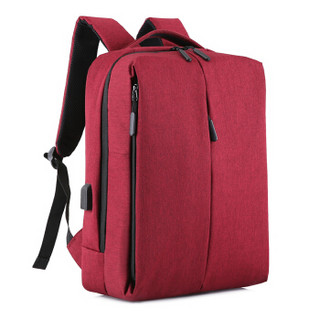 GEYATU 歌雅图 双肩包女电脑包女学生书包男女通用背包A028 酒红色